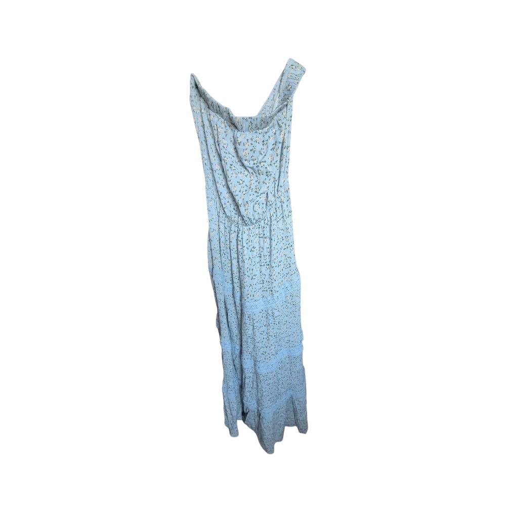 Justify Women's Tube Dress M Light Blue Floral Lace Cottagecore Maxi, Gauze